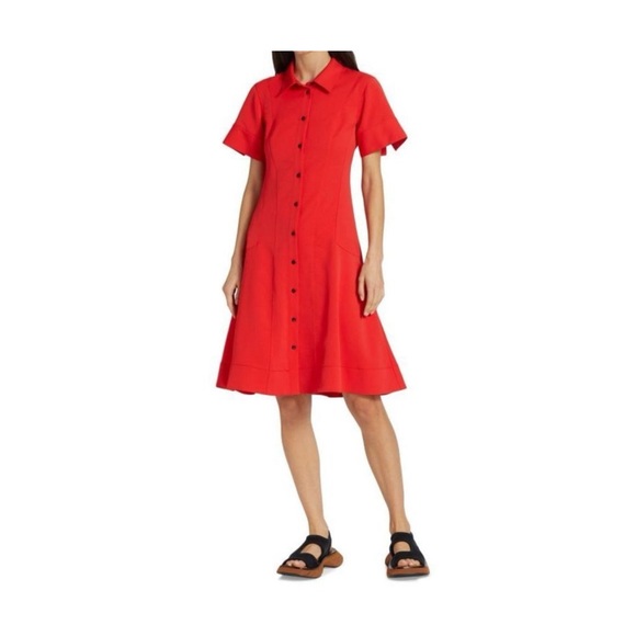 Proenza Schouler White Label Short Sleeve A Line Shirtdress. Size 10 - Picture 1 of 15